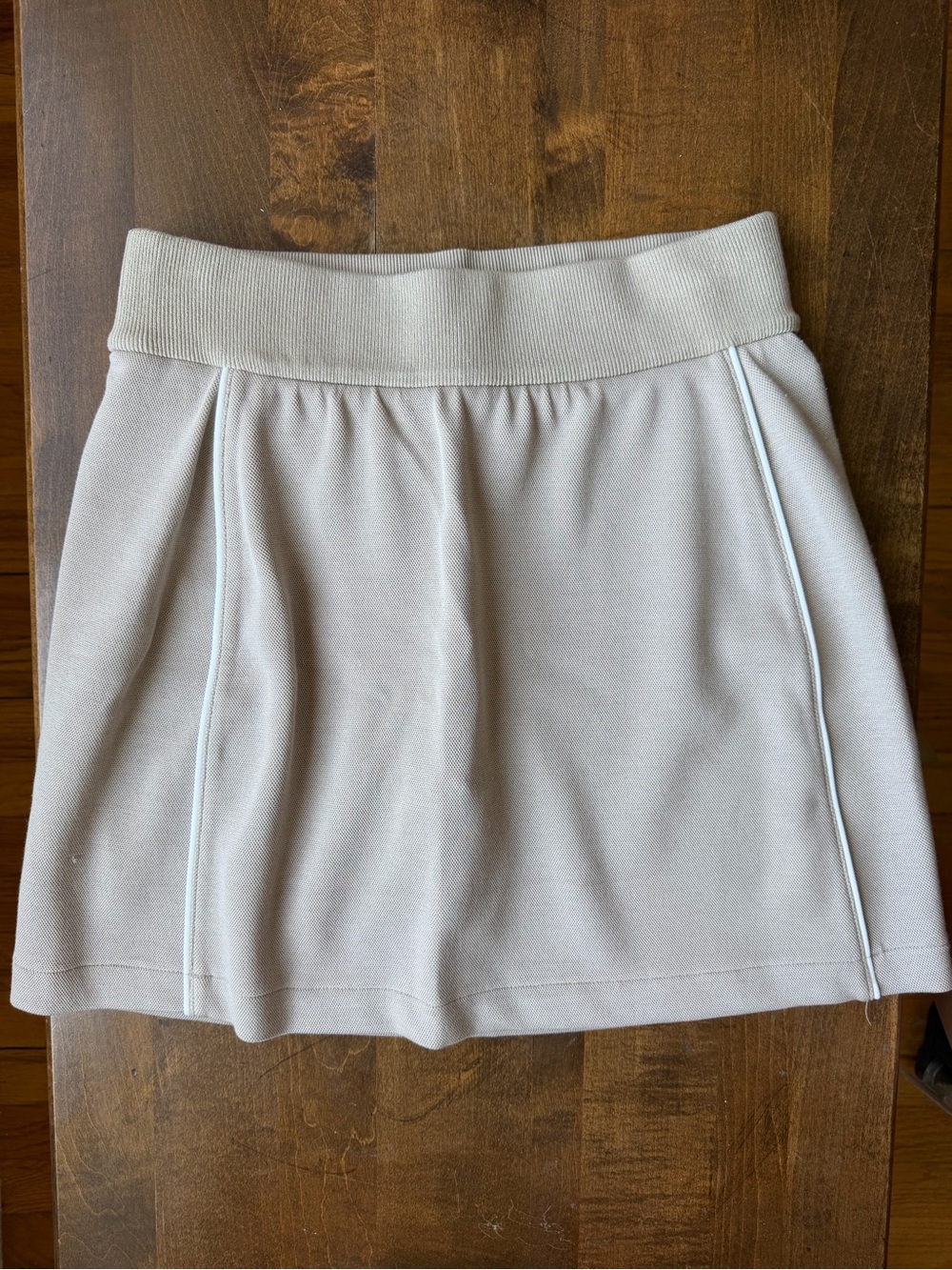 SPANX Tan Mini Skirt with Ribbed Waistband